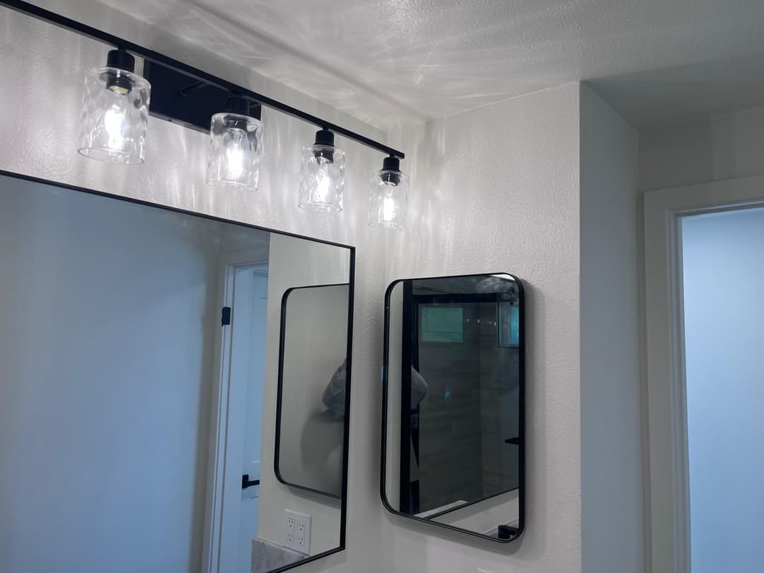 picture of  newly remodeled bathroom fixtures and windows